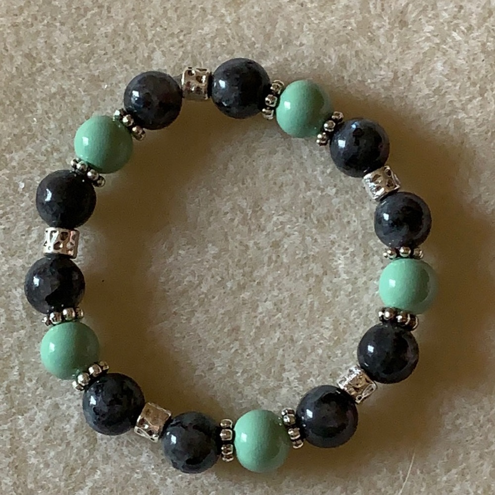 21323 Larvikite/Larimar Quartz Bracelet
